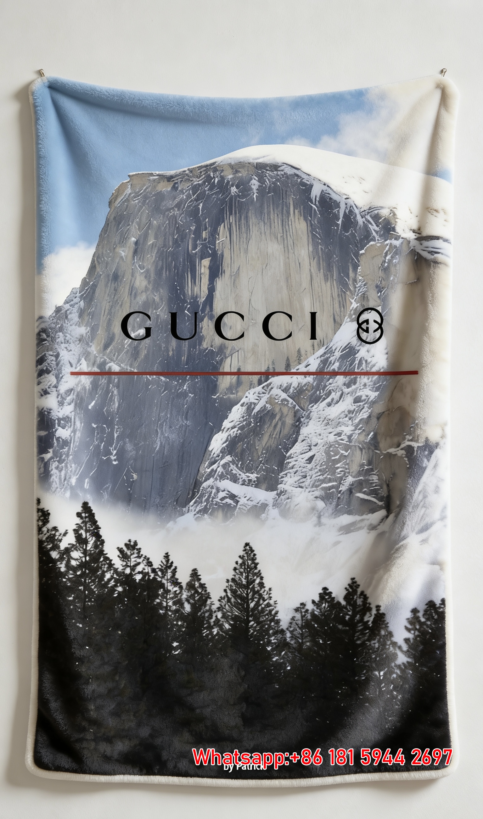 Snowy Mountain Landscape Flannel Sofa Throw Blanket IMG_4758